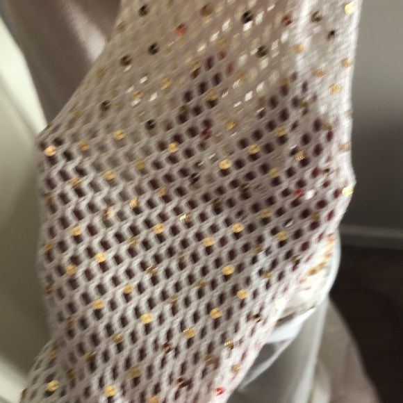 Berek 2 Valentine’s Day V-Neck white pink and gold sequin sweater size medium - Picture 8 of 11